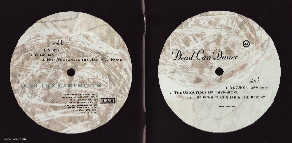 booklet front & back, Dead Can Dance - Into The Labyrinth